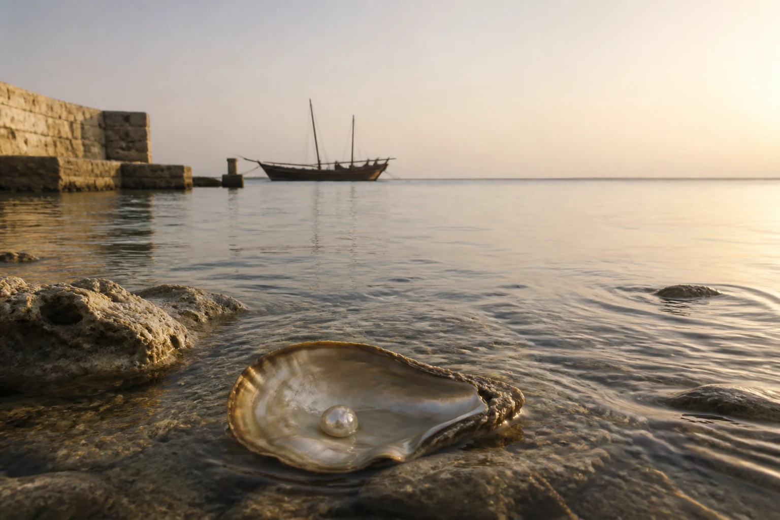 Bahrain: the sea keeps light inside a pearl